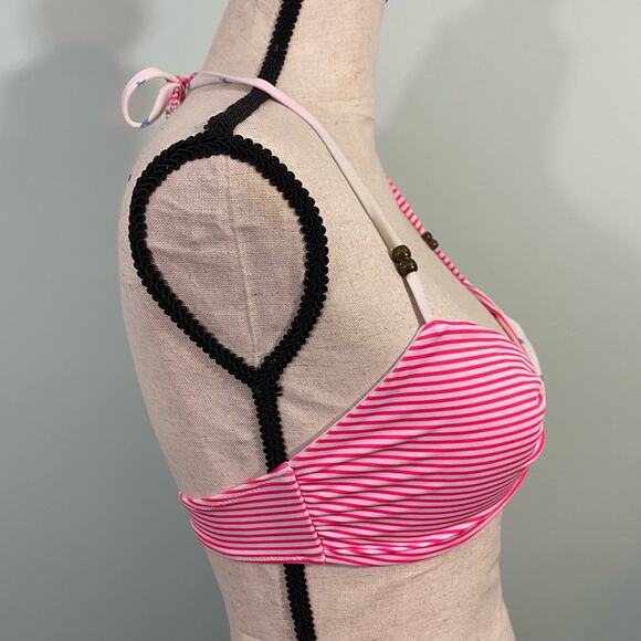 Victoria's Secret Duo Pattern Twisted Bandeau Bikini Top Size S - Picture 4 of 6